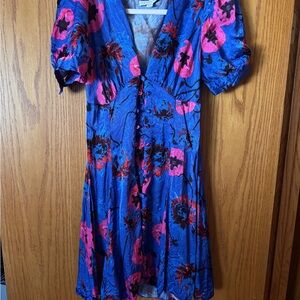 Topshop Blue and Pink Floral Mini Dress